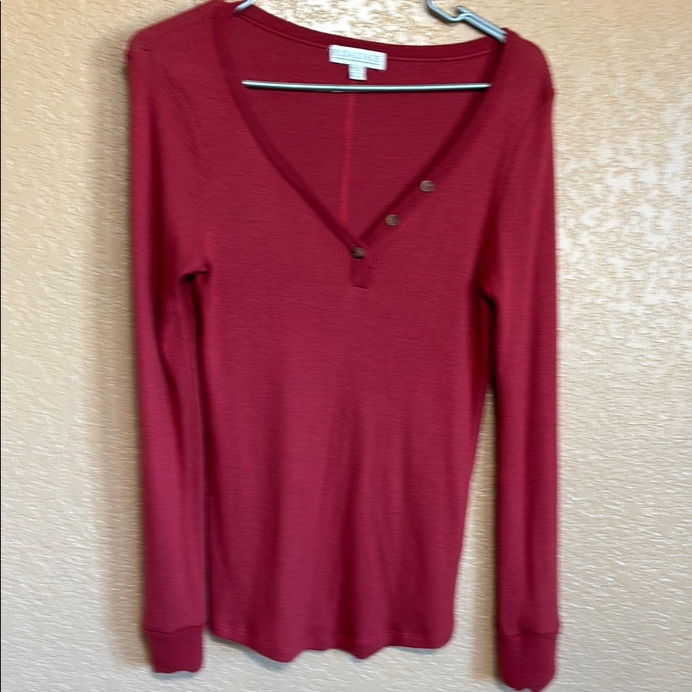 Red Long Sleeve TopPJ Salvage super soft material Henley